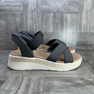 Bobs by Skechers Sunray  Move Over Women's size 8 Black Wedged Sandals